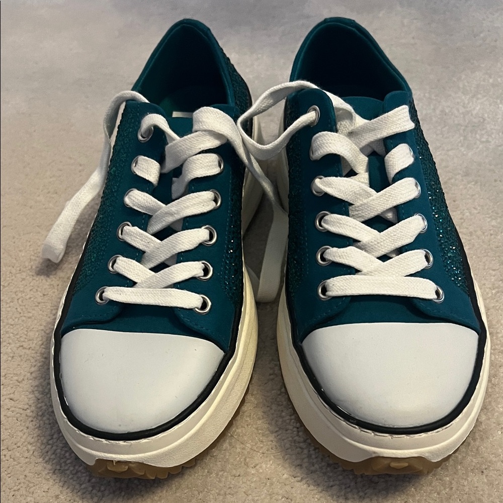 Teal and White Sneakers
